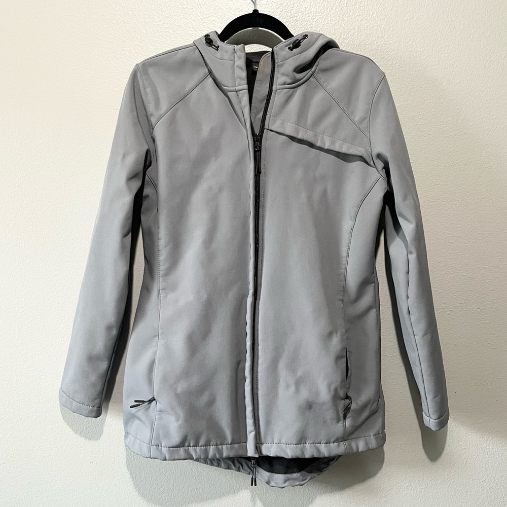 NEW BALANCE- Grey Hooded Jacket with Fleece Inside Size M
